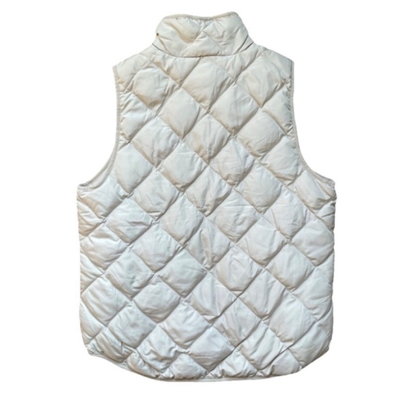 WOOLRICH Women's Preppy Warm White Ivory Down Filled Quilted Puffer Vest Sz L - Picture 6 of 7